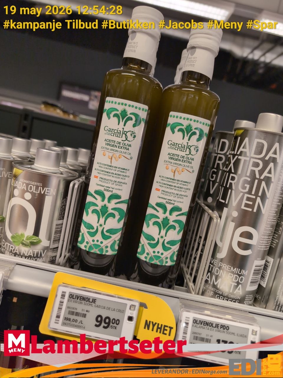García de la Cruz Ekstra Jomfru Olivenolje 500ml hos Meny Lambertseter