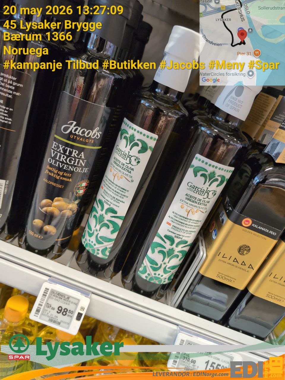 García de la Cruz Extra Virgin Olivenolje 98,50 kr hos SPAR Lysaker Bærum