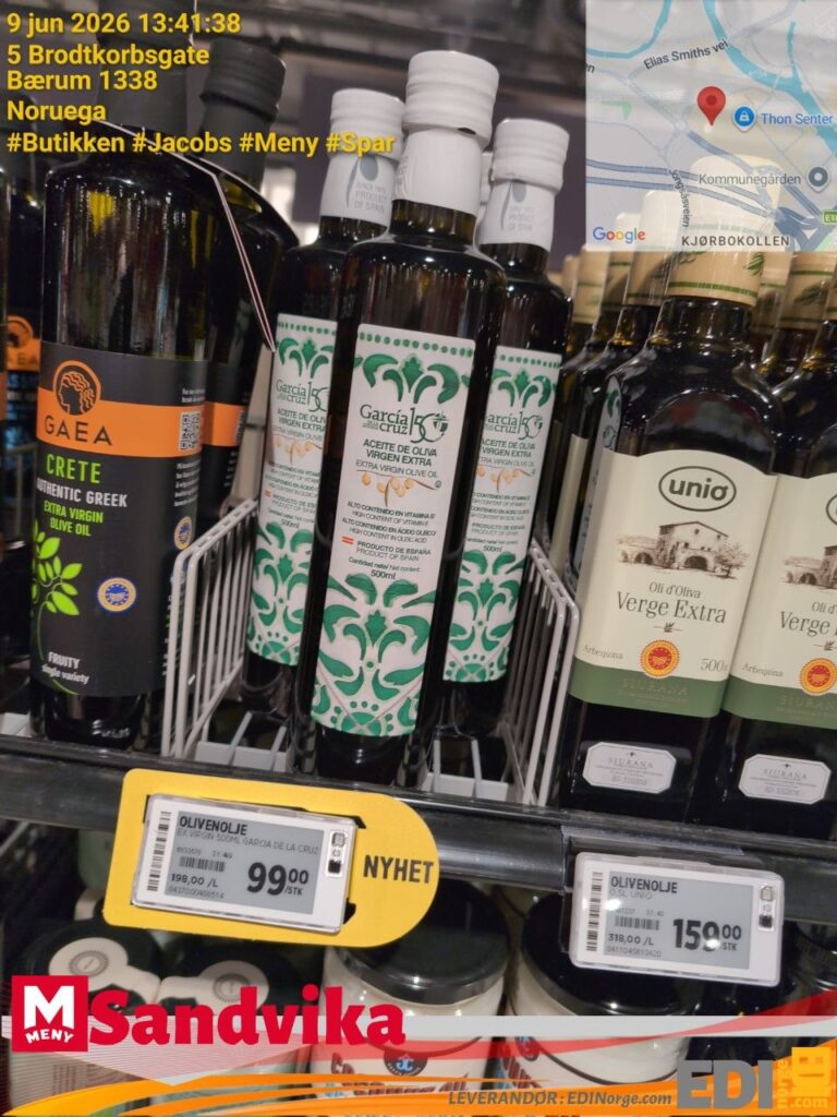 García de la Cruz Extra Virgin olivenolje 99 kr NYHET hos MENY Sandvika Bærum