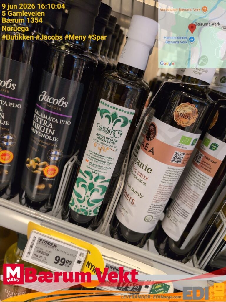 García de la Cruz Extra Virgin Olivenolje NYHET 99 kr hos MENY Bærum Vekt, 5 Gamleveien, Bærum 1354
