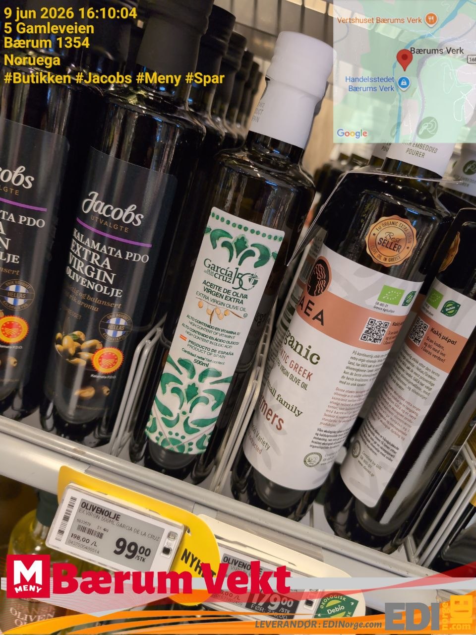 García de la Cruz Extra Virgin Olivenolje NYHET 99 kr hos MENY Bærum Vekt, 5 Gamleveien, Bærum 1354