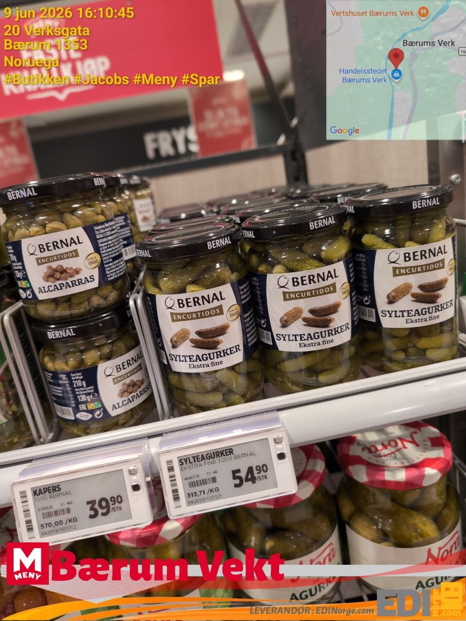 Bernal Alcaparras Kapers 39,90 kr og Bernal Sylteagurker Ekstra Fine 54,90 kr hos MENY Bærum Vekt, 20 Verksgata, Bærum 1353