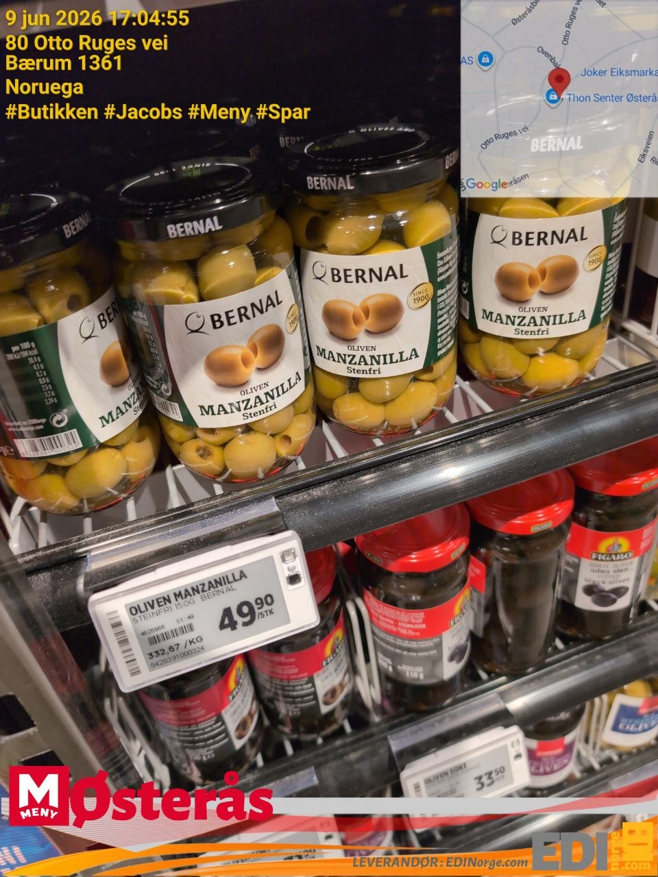 Bernal Oliven Manzanilla Stenfri 49,90 kr (332,67/kg) hos MENY Østeras, 80 Otto Ruges vei, Bærum 1361
