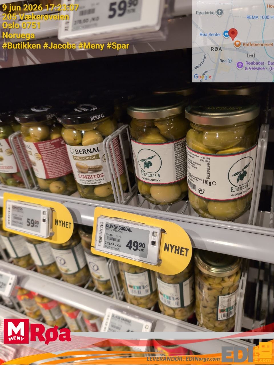 Bernal Gordal Oliven 49,90 kr og Bernal Kimbitos 59,90 kr (NYHET) hos MENY Røa, 205 Vækerøveien, Oslo 0751