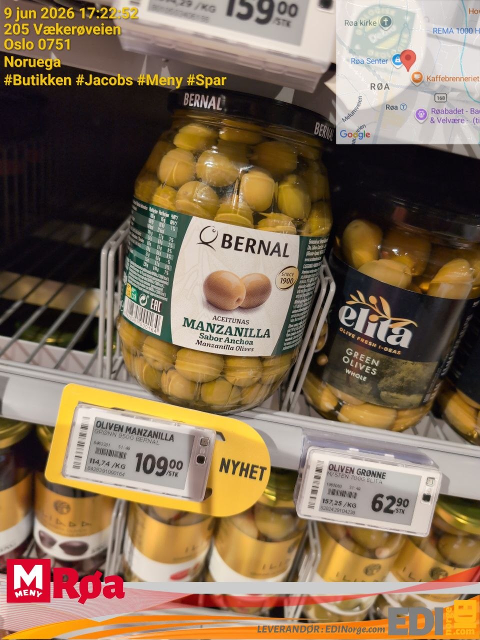 Bernal Manzanilla Aceitunas Sabor Anchoa 109 kr (144,74/kg) NYHET hos MENY Røa, 205 Vækerøveien, Oslo 0751