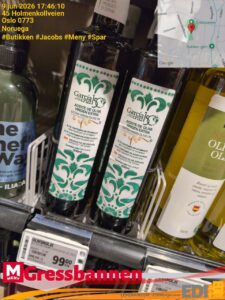 García de la Cruz Extra Virgin Olivenolje 99 kr (199,00/L) hos MENY Gressbanen, Holmenkollveien 45, Oslo 0773