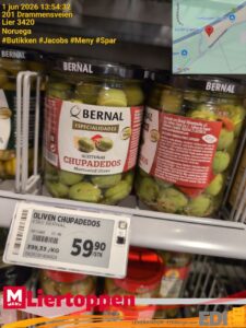 Bernal Chupadedos Marinerte Oliven MENY Liertoppen Drammensveien Lier